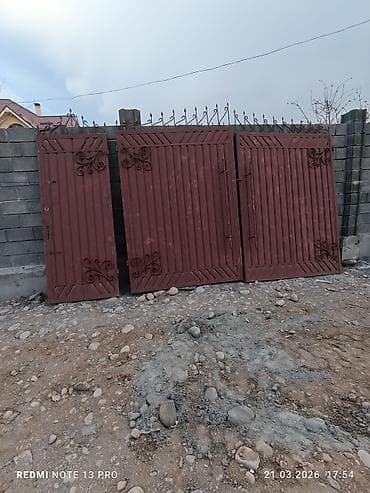 жыгач брус: Металлические ворота и калитка - Комплект: двустворчатые распашные — 4