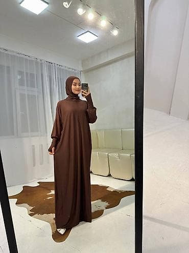 m s: Повседневное платье, Made in KG, Осень-весна, Длинная модель, Трикотаж, Оверсайз, XL — 3