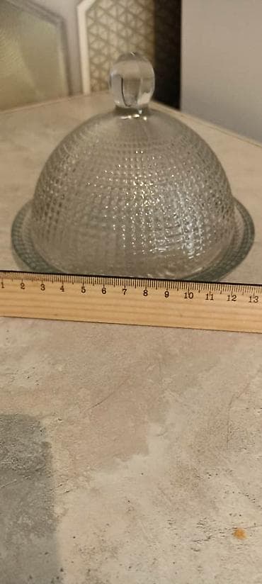 стеклянные формы: Стеклянная сырница/клош с тарелкой KAVEH, производство Иран! - Диаметр — 2