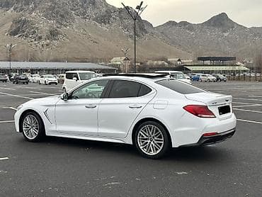 гитара корт: Genesis G70, белый седан бизнес-класса. Свежий перегон, машина — 4