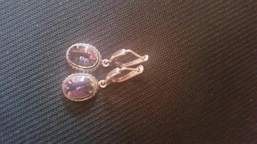 красная нить с золотом 585: Серебряные серьги, Проба 925, Женские, Новый — 1