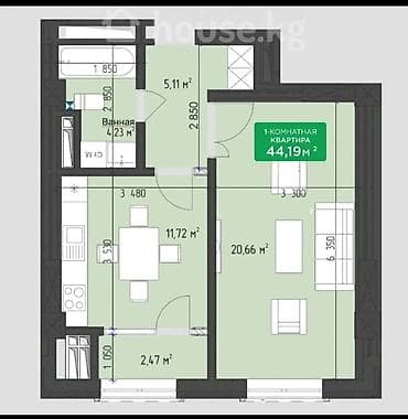 jack 4: 1 комната, 44 м² — 2