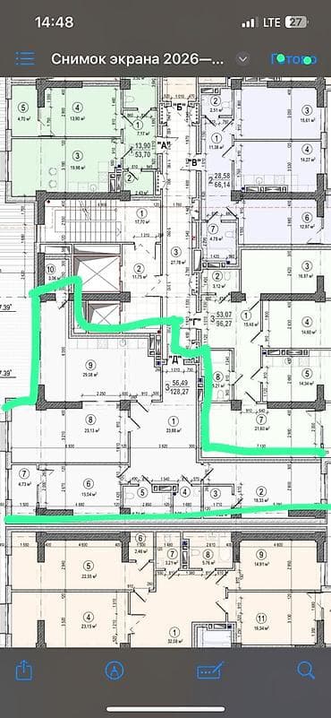 Продажа квартир: 3 комнаты, 137 м², Элитка, 6 этаж, Готовая ПСО (под самоотделку) — 2