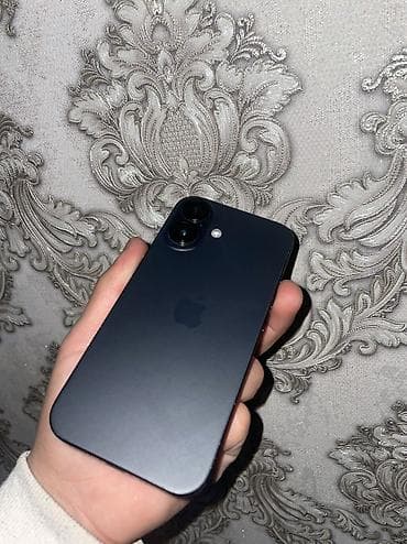 айфоны 16: IPhone 16, Б/у, 128 ГБ, Черный, Защитное стекло, Чехол, 91 % — 1