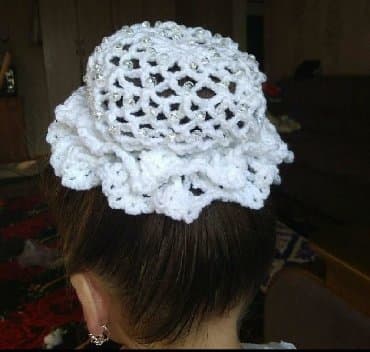 купить золотые серьги с жемчугом: Вязаные дульки (сеточки)для волос,для занятий танцами, гимнастикой и — 3