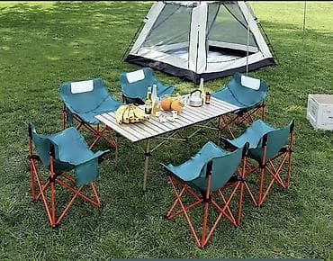 dinner table: Складной кемпинговый набор: стол + 6 кресел - Комплект включает — 1