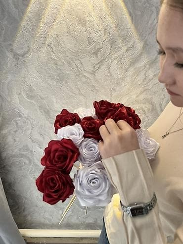 букет из игрушек: Букет из атласных роз ручной работы Ну - Состав: искусственные розы из — 3