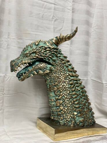 дракон: Бронзовые головы драконов. Тонировка римская патина (зелёная) Высота — 4