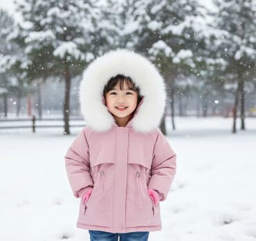 детские классические костюмы для мальчиков бишкек: Детская зимняя куртка для девочки - Цвет: пудрово‑розовый - Капюшон с — 2