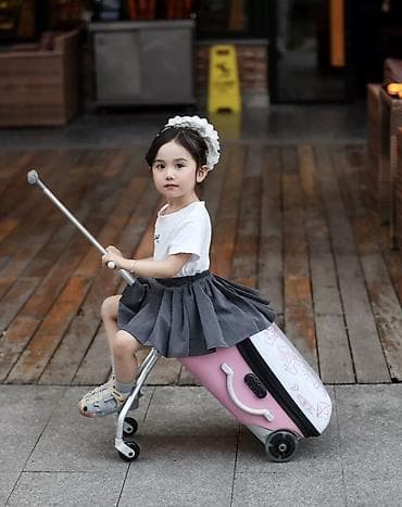 Балдардын кийим-кечелери жана бут кийимдери: Детский чемодан-каталка 2-в-1 - Чемодан для ручной клади со — 4