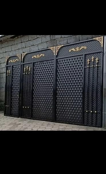 Ачылма дарбазалар: Стальные уличные ворота и калитки - Материал: сталь. - Тип — 1