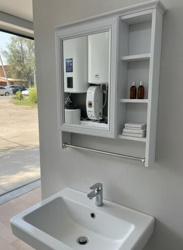 Шкаф для ванной, С зеркалом