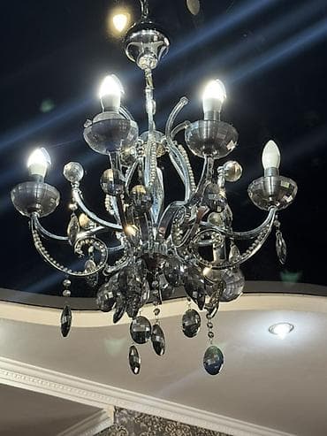 кристалы: Классическая подвесная люстра с хрустальными подвесками - Тип — 1