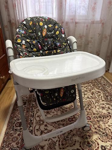 кормления: Стульчик для кормления, Б/у, Peg perego, Пластик, Трансформер, цвет - Черный, Самовывоз — 5