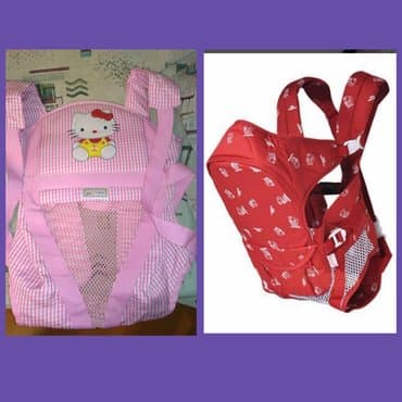 сумка для школы: Рюкзаки-кенгуру, новый розовый hello kitty, бордовый немного не такой- — 1