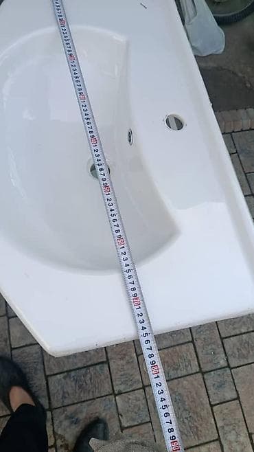 бу шкаф: Тумба для ванны, Б/у, С раковиной, ЛДСП, Самовывоз, цвет - Белый — 3