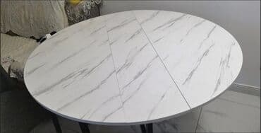 раскладной стеклянный стол: Стол трансформер Для кухни, Раскладной стол, Длина, см: 140 см, цвет - Белый — 6