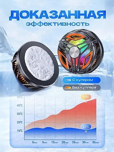 охлаждающий: Магнитный кулер-охладитель для смартфона с подсветкой RGB - — 7