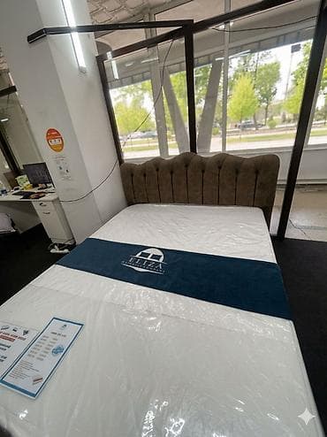 🛏️ Роскошная двуспальная кровать с мягким изголовьем — премиум