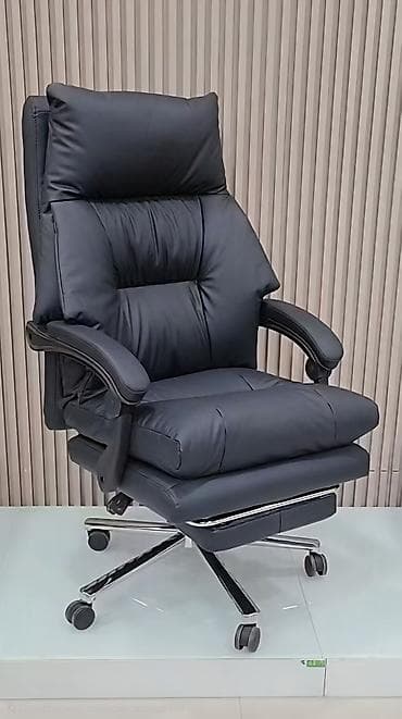 Офисные столы: Офисное кресло, Новый, С колесиками, цвет - Черный, Экокожа, Самовывоз, Платная доставка — 3