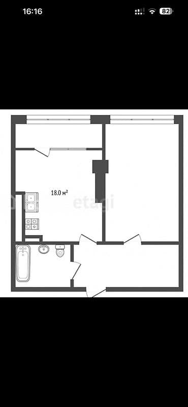 Недвижимость: 1 комната, 54 м², Элитка, 2 этаж, Евроремонт — 9