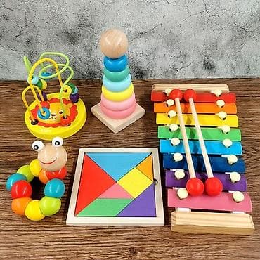 детский кыргыз көйнөк: Набор развивающих деревянных игрушек для малышей В комплекте: - — 7