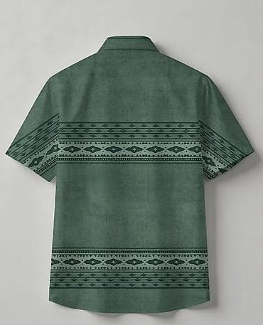 короткая мужская рубашка: Мужская рубашка с коротким рукавом - Цвет: глубокий зеленый с — 2