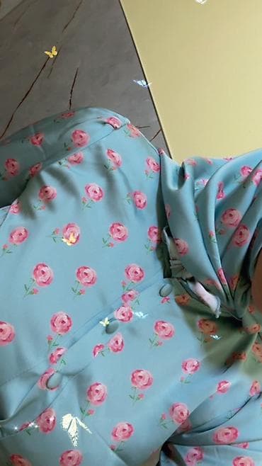 платья на никах: Повседневное платье, Длинная модель, Атлас, M, L — 2