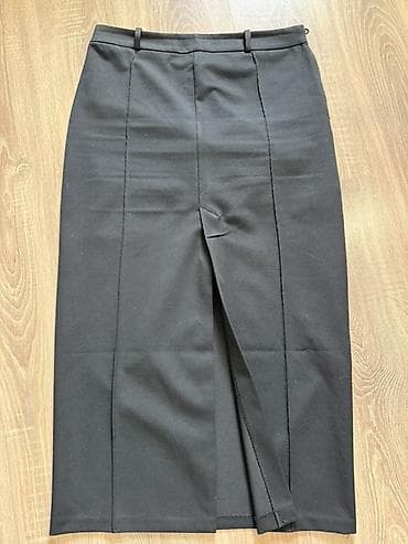 ZARA: юбка из эко‑кожи Юбка: - Модель миди с асимметричной планкой и — 8