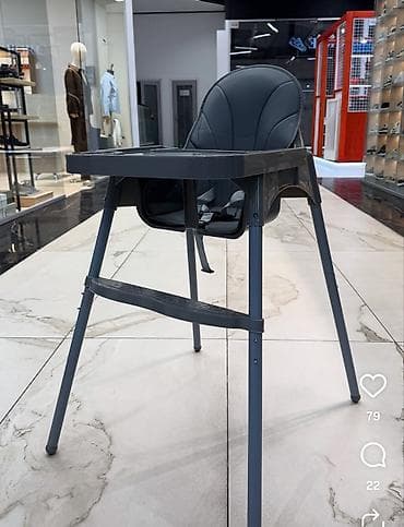 самые лучшие автокресла для детей: Детский стульчик для кормления, серый - Удобное анатомическое сиденье — 1