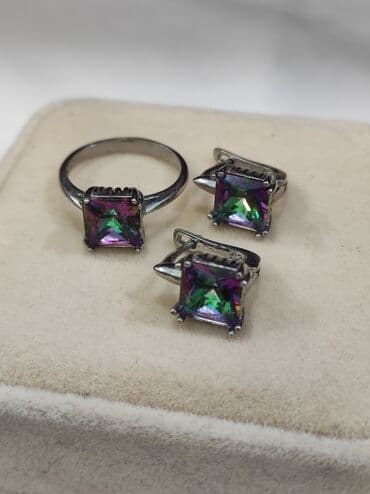 набор пандора: Серебряный Комплект с камнями Мистик Серебро 925 пробы Размеры — 5