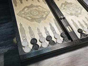 дурбу бинокль: Набор 3-в-1: складная деревянная доска для шахмат, шашек и нард - — 5