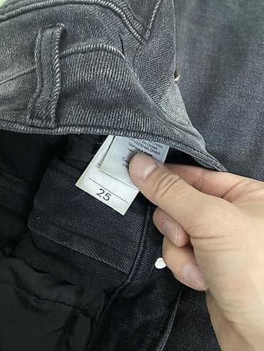 женские брюки джинсы: Джинсы, Прямые, Китай, Высокая талия, С бахромой, XS — 2