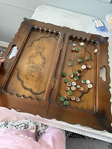 Электротранспорт: Полностью ручная работа резная деревянная складная доска 3-в-1: шашки — 1