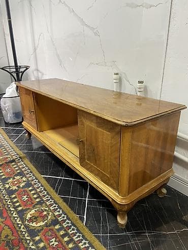 Телевизорга тумба жана таянычтар: Телевизордун шкаф жана стенди, Полго орнотулма, Жыгач, түсү - Күрөң — 5