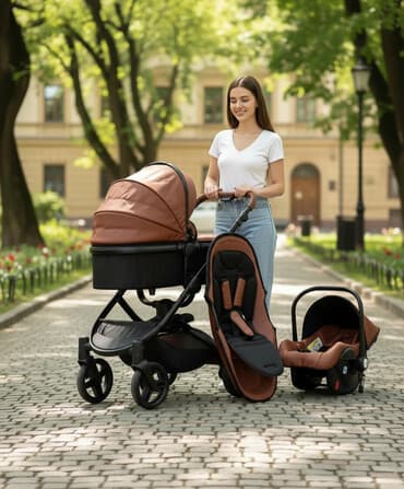 сумка доя ноутбука: Коляска, цвет - Коричневый, Новый — 1