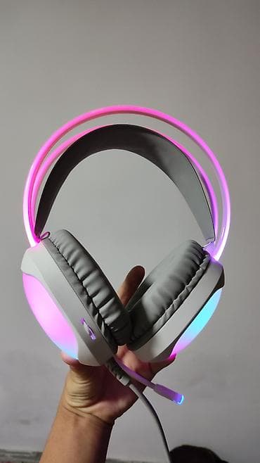микрафон студийный: 🎧 Игровые RGB наушники Lecoo ✅ Состояние: Б/у, хорошее 🎤 Встроенный — 1