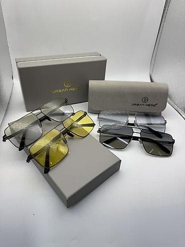 очки со сменными линзами: Солнцезащитные очки очки, Унисекс, Прямоугольные, Линзы антибликовые — 1