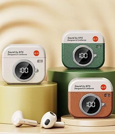 mi true wireless: Наушники TWS в стиле ретро камеры с мини дисплеем уровня заряда акб — 1