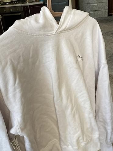 Личные вещи: Толстовка с капюшоном (худи) белого цвета с поэтическим принтом — 4