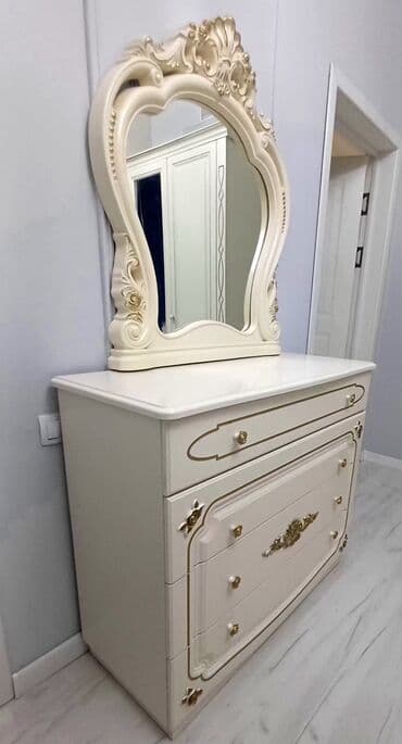 эки ярусту керебет: Уктоочу бөлмө гарнитуру, Жаңы, Эки кишилик керебет, Шкаф, Комод, Белоруссия, МДФ, Өзү алып кетүү, түсү - Ак — 5