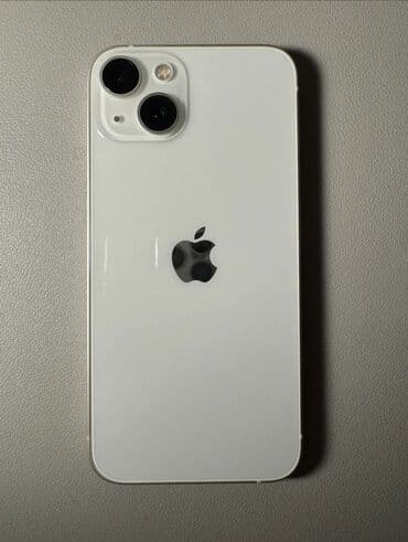 IPhone 13, Б/у, 256 ГБ, Старлайт, Защитное стекло, Чехол, 93 %