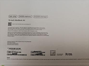 galaxy tab s3: Ноутбук, Apple, 24 ГБ ОЗУ, Apple M4, 13.5 ", Новый, Для несложных задач, память SSD — 2