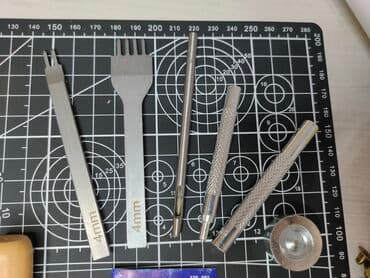 ручной чысы: Набор по работе по коже в наборе есть пробойники разные заклепник — 5