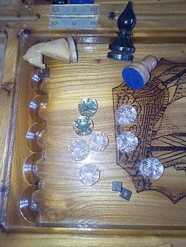 спортивные тренажёры: Набор 2 в 1: резные деревянные шахматы/нарды. - Материал: дерево с — 2