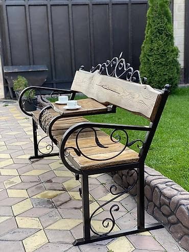 Тумбалар: Продаю скамейки! Высота ножки 45см, длина 2 метра, Дерево: ясень — 2
