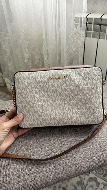 Бижутерия: Сумка-кроссбоди Michael Kors Jet Set из фирменного канваса с — 3