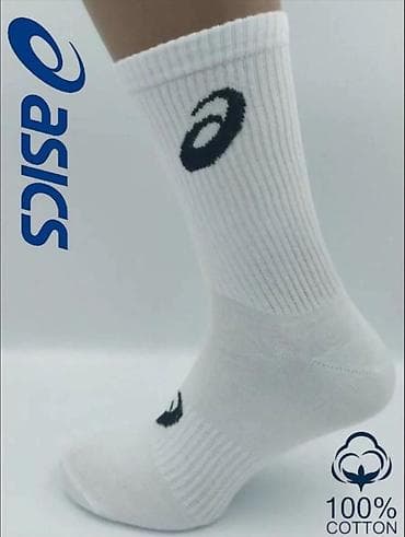 Спорт үчүн башка товарлар: Белые спортивные носки Asics - Материал: хлопок (на ярлыке — Hand — 5
