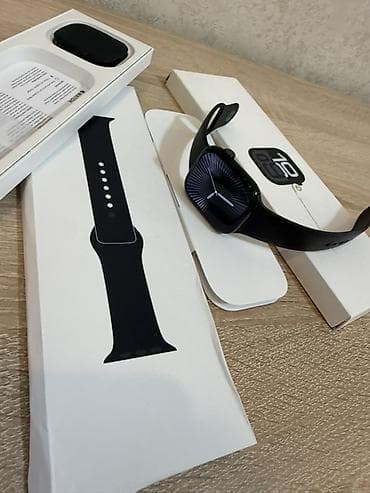 часы appl: Смарт‑часы в стиле Apple Watch, черные, с силиконовым ремешком и — 1