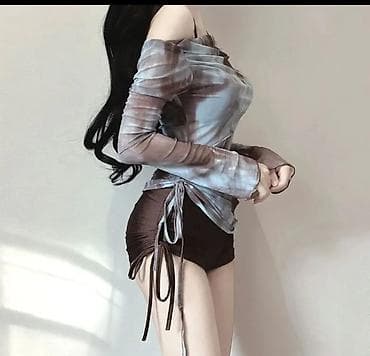 слитный купальник: Раздельный купальник, С накидкой, XL — 2